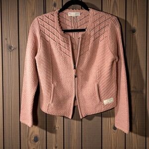 Odd Molly “202” Coral Pink Knit Cardigan | Dual Zip Boho Sweater | Size 2
